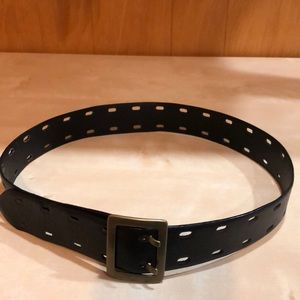 Industrial chic  black leather belt